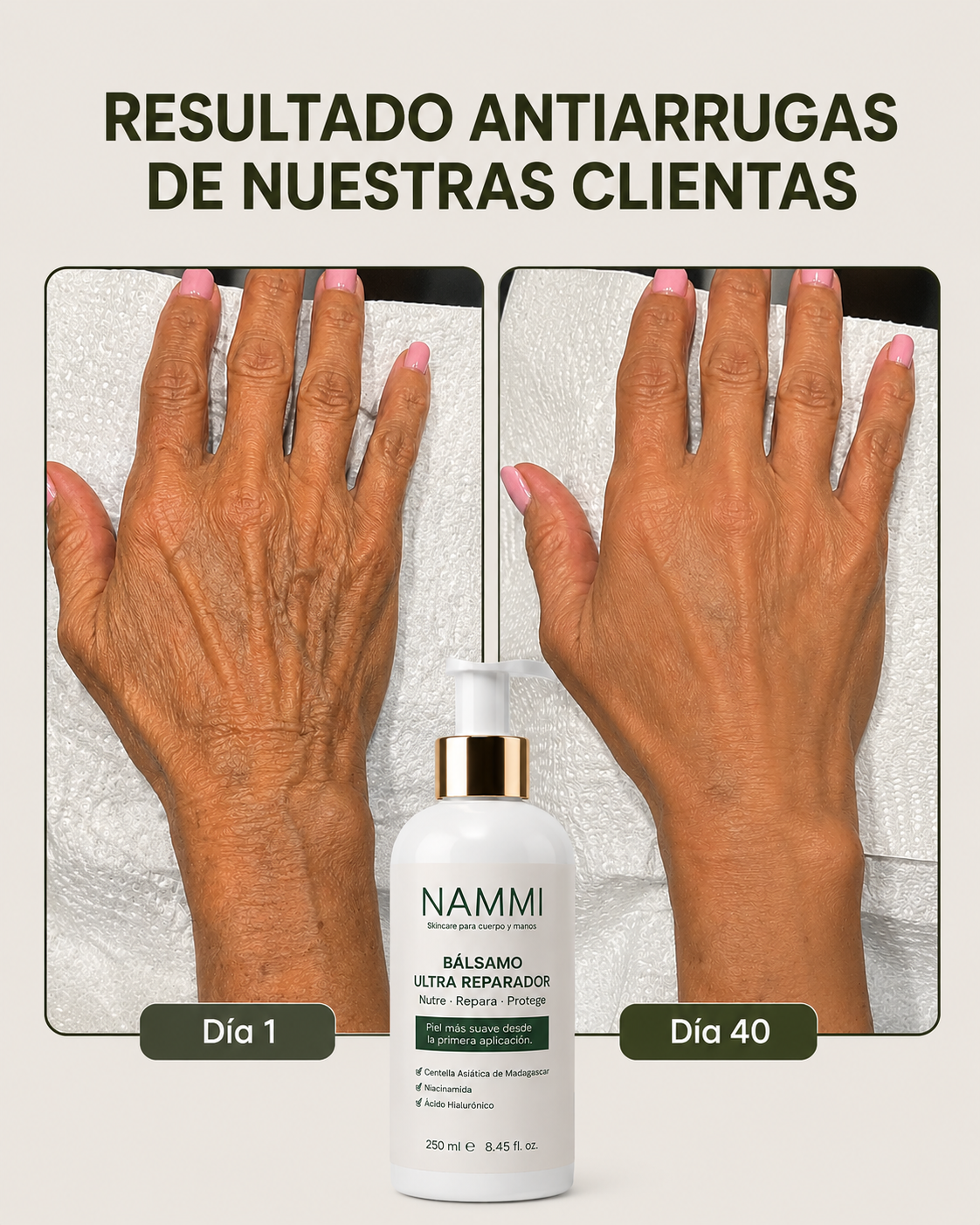 Antes y después de usar Bálsamo Ultra Reparador